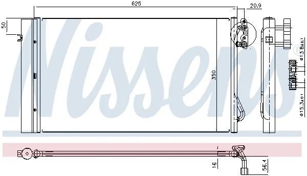 NISSENS KLIMA RADYATÖRÜ E81 E87 E88 E90 E91 E92 625×350X16 (64539229021)