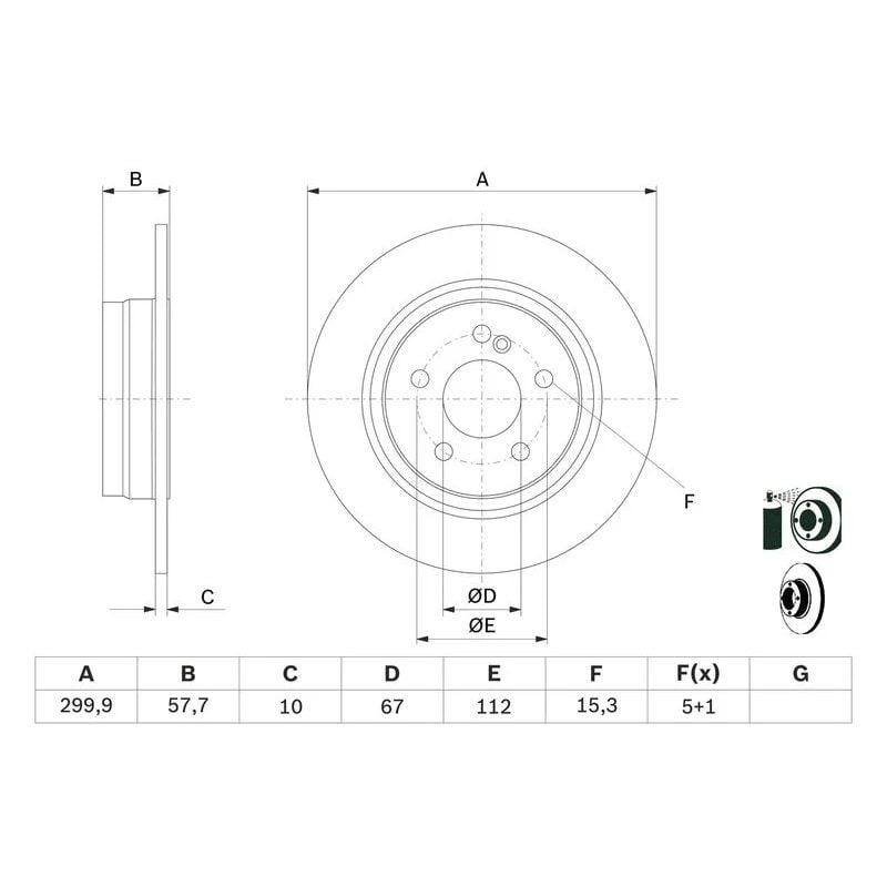 BOSCH FREN DİSKİ  204 ARKA (A2044230912)