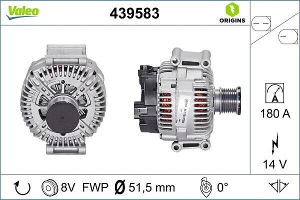VALEO ŞARJ DİNAMOSU 164/169/251  640/642/629 180A (A6421540502)
