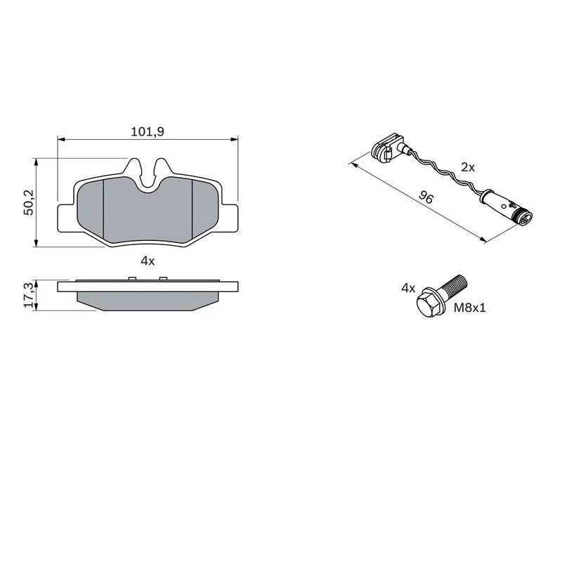 BOSCH FREN BALATASI ARKA W639 . 03-14 (0986494603)